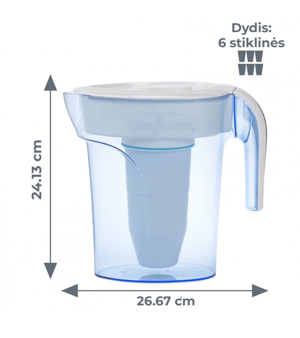 ZEROWATER 6 CUP / 1.4L JUG, KAINA BE PVM: 29.999999, KODAS: ZP-006RP-GP | 002