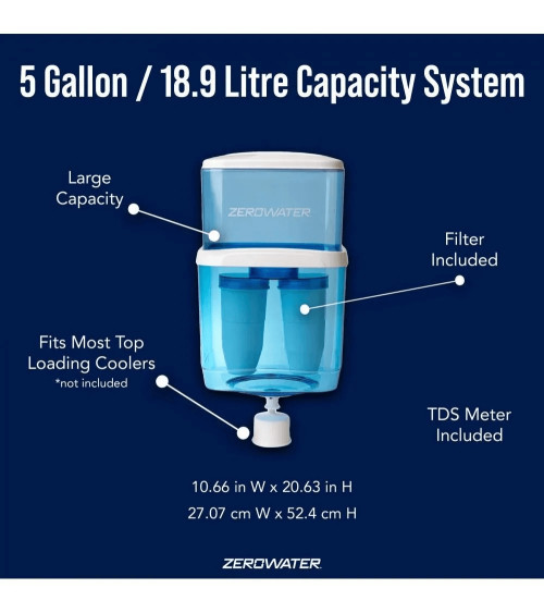 ZEROWATER 19 LITRŲ 5 PAKOPŲ FILTRAVIMO SISTEMA VANDENS AUŠINTUVUI+PAPILDOMI 8 FILTRAI, KAINA BE PVM: 259.95, KODAS: ZJ-004S-2T-F