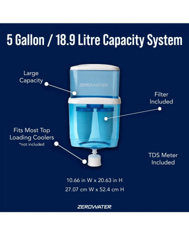 ZEROWATER 19 LITRŲ 5 PAKOPŲ FILTRAVIMO SISTEMA VANDENS AUŠINTUVUI+PAPILDOMI 8 FILTRAI, KAINA BE PVM: 259.95, KODAS: ZJ-004S-2T-F