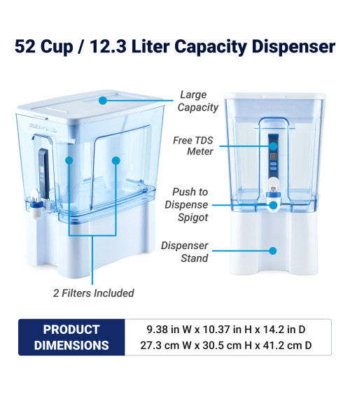 ZEROWATER 52 STIKLINIŲ / 12.3L DOZATORIUS, KAINA BE PVM: 99.95, KODAS: ZD-052-RR-GP | 004